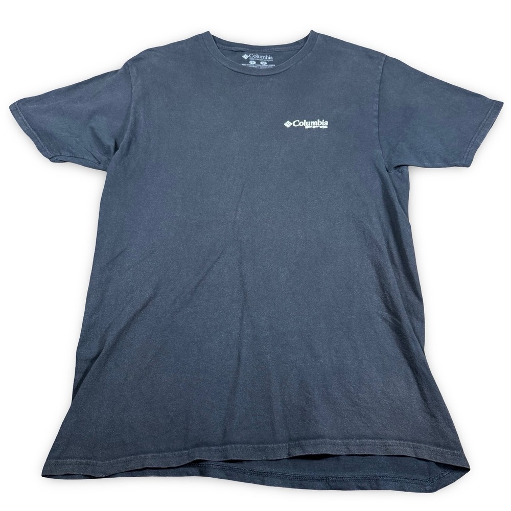Columbia PFG Mens M Graphic T-Shirt Black Performance Fishing Gear Short Sleeve